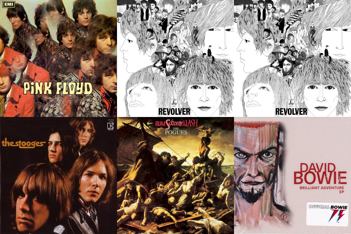 August 5th album covers: The Piper At The Gates Of Dawn, Revolver, Revolver, The Stooges, Rum Sodomy & The Lash, Brilliant Adventure EP