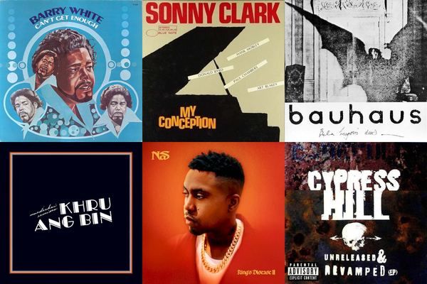 August 6th album covers: Can't Get Enough, My Conception, Bela Lugosi's Dead, Mordechai Remixes, King's Disease II, Unreleased & Revamped (EP)