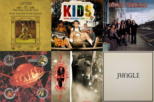 August 13th album covers: Lifted Or The Story Is In The Soil, Keep Your Ear To The Ground, K.I.D.S. (Kickin Incredibly Dope Shit), (Pronounced 'Lĕh-'nérd 'Skin-'nérd), Bossanova, Cypress Hill, Loving In Stereo