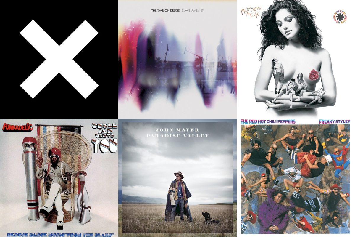 August 16th album covers: xx, Slave Ambient, Mother's Milk, Uncle Jam Wants You, Paradise Valley, Freaky Styley