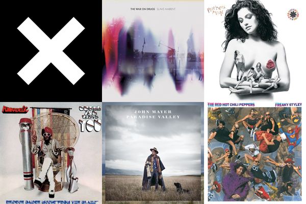 August 16th album covers: xx, Slave Ambient, Mother's Milk, Uncle Jam Wants You, Paradise Valley, Freaky Styley