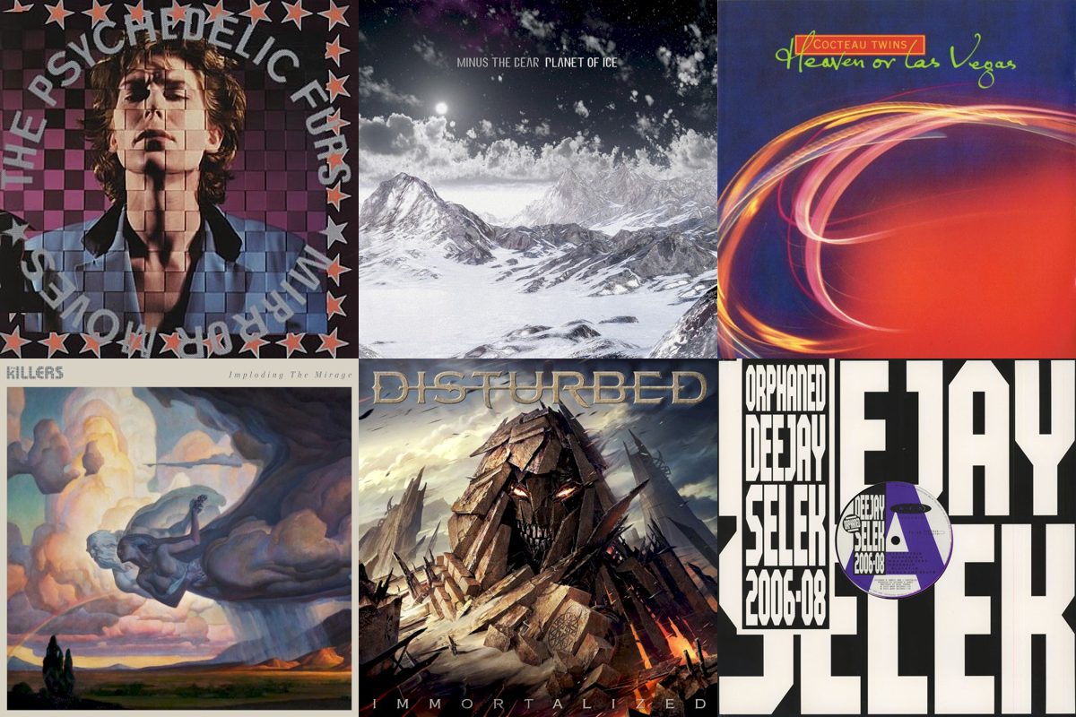 August 21st album covers: Mirror Moves, Planet Of Ice, Heaven Or Las Vegas, Imploding The Mirage, Immortalized, Orphaned Deejay Selek 2006-08