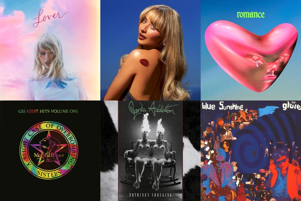 August 23rd album covers: Lover, Short N' Sweet, Romance, Greatest Hits Volume One (A Slight Case Of Overbombing), Nothing's Shocking, Blue Sunshine