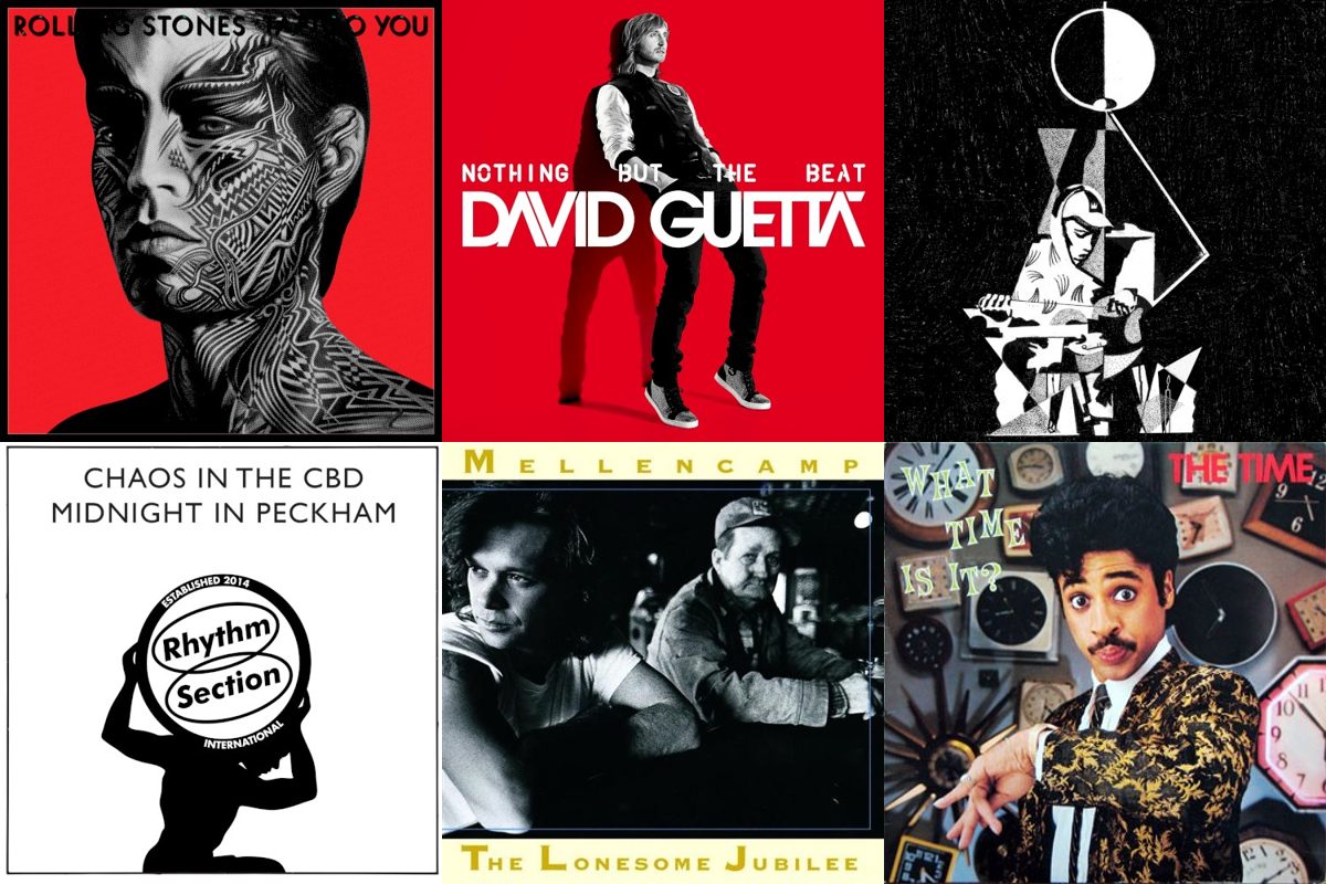 August 24th album covers: Tattoo You, Nothing But The Beat, 6 Feet Beneath The Moon, Midnight In Peckham, The Lonesome Jubilee, What Time Is It?
