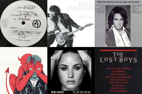 August 25th album covers: Let The Music Play, Born To Run, His 12 Greatest Hits, Villains, Tell Me You Love Me, The Lost Boys - Original Motion Picture Soundtrack