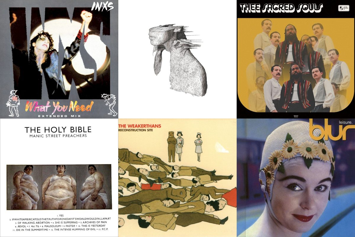 August 26th album covers: What You Need, A Rush Of Blood To The Head, Thee Sacred Souls, The Holy Bible, Reconstruction Site, Leisure