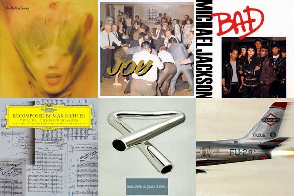 August 31st album covers: Goat's Head Soup, Joy As An Act Of Resistance, Bad, Recomposed By Max Richter: Vivaldi · The Four Seasons, Tubular Bells III, Kamikaze