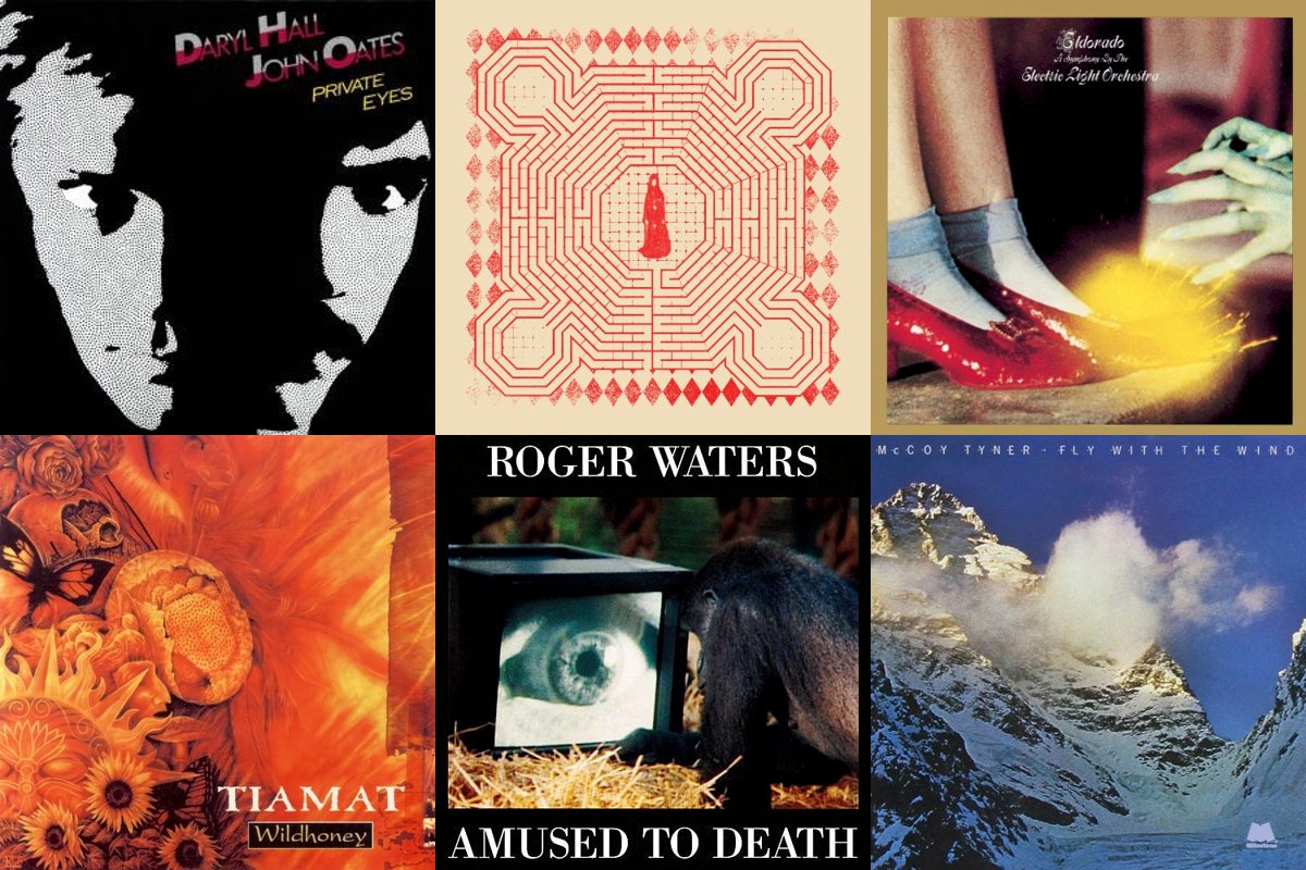 September 1st album covers: Private Eyes, Everything Is Alive, Eldorado - A Symphony By The Electric Light Orchestra, Wildhoney, Amused To Death, Fly With The Wind