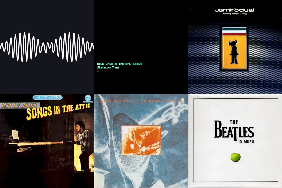 September 9th album covers: AM, Skeleton Tree, Travelling Without Moving, Songs In The Attic, On Every Street, The Beatles In Mono
