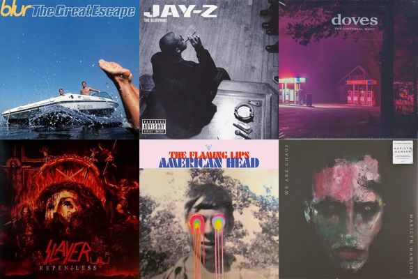 September 11th album covers: The Great Escape, The Blueprint, The Universal Want, Repentless, American Head, We Are Chaos