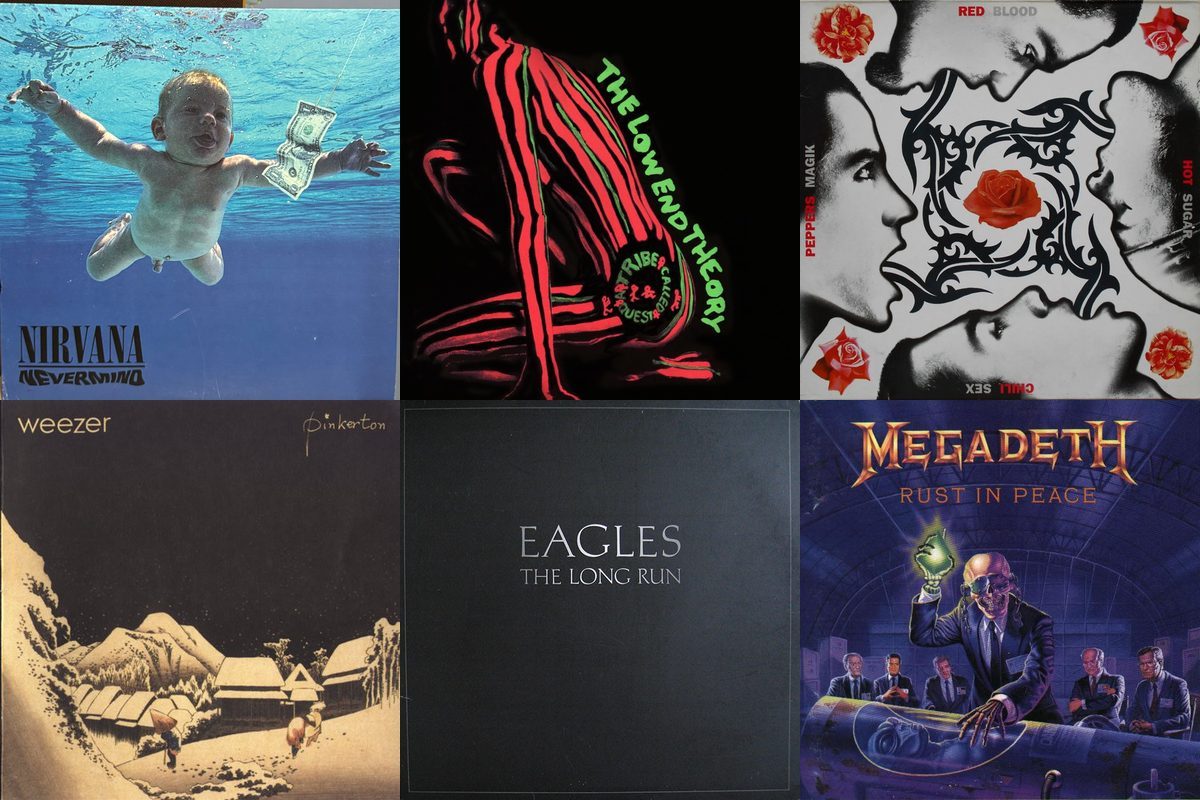 September 24th album covers: Nevermind, The Low End Theory, Blood Sugar Sex Magik, Pinkerton, The Long Run, Rust In Peace