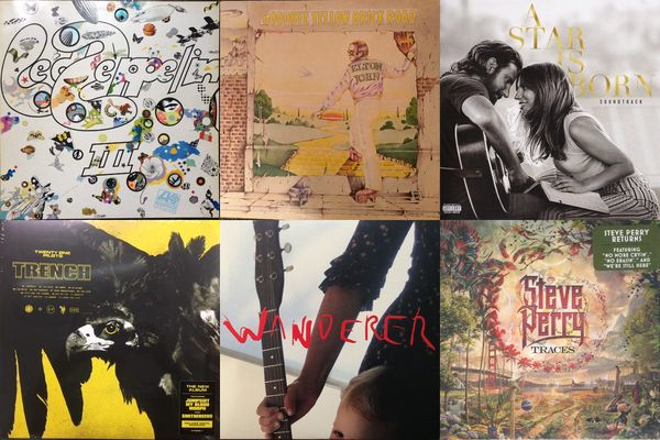 October 5th album covers: Led Zeppelin III, Goodbye Yellow Brick Road, A Star Is Born Soundtrack, Trench, Wanderer, Traces