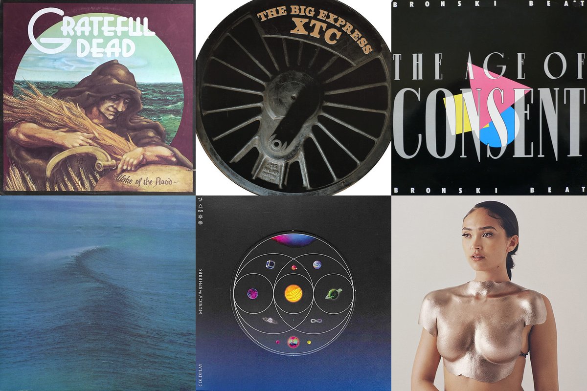 October 15th album covers: Wake Of The Flood, The Big Express, The Age Of Consent, Nowhere, Music Of The Spheres, Skin