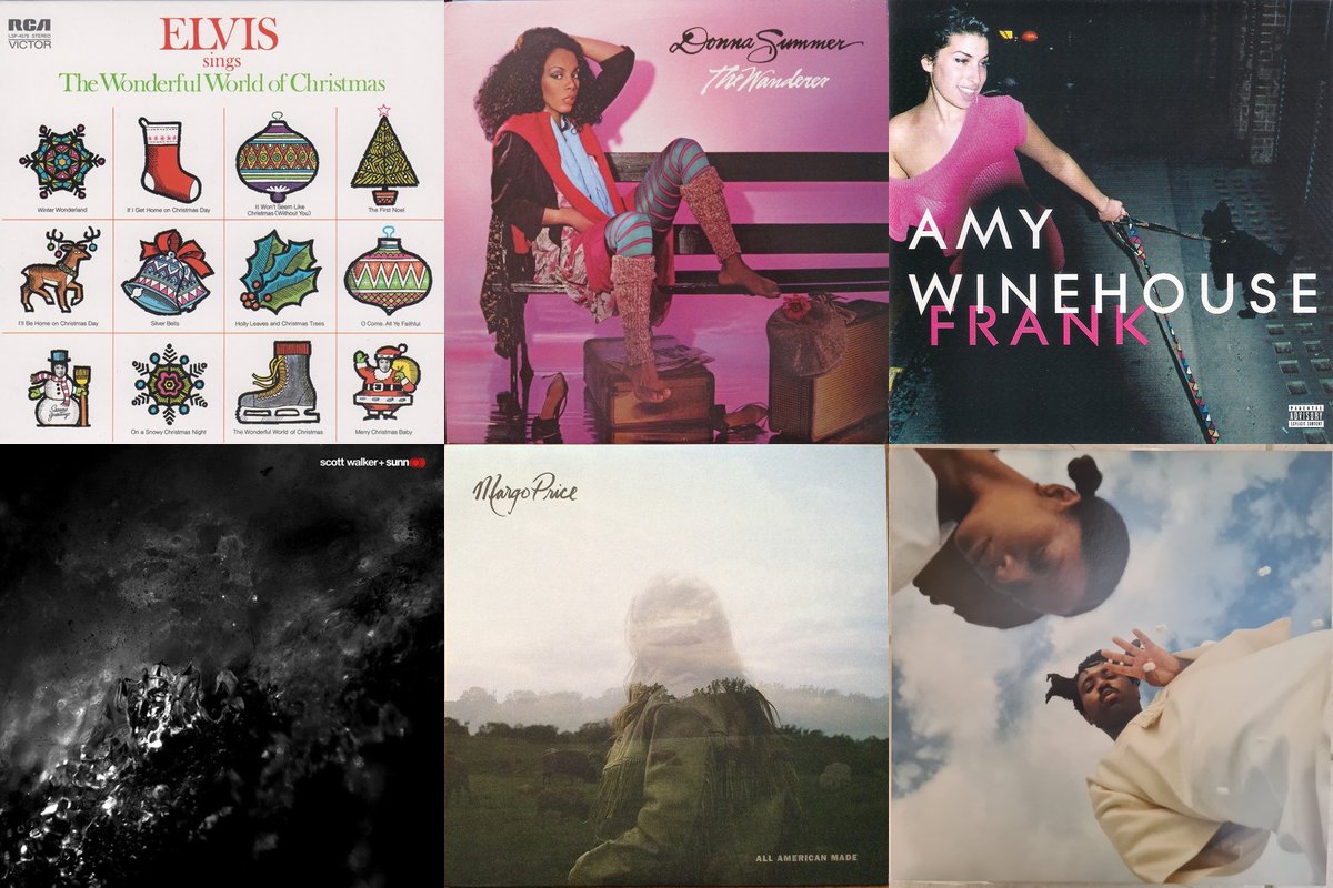 October 20th album covers: Elvis Sings The Wonderful World Of Christmas, The Wanderer, Frank, Soused, All American Made, Lahai