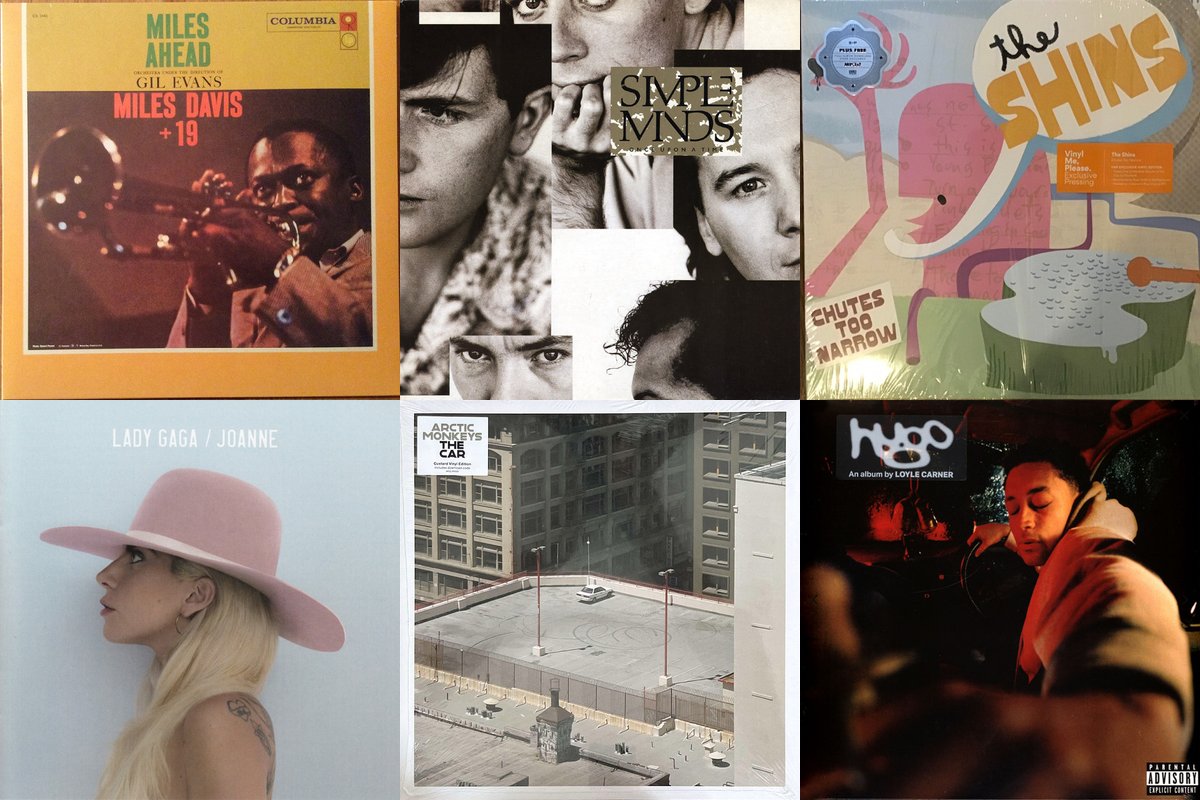 October 21st album covers: Miles Ahead, Once Upon A Time, Chutes Too Narrow, Joanne, The Car, Hugo