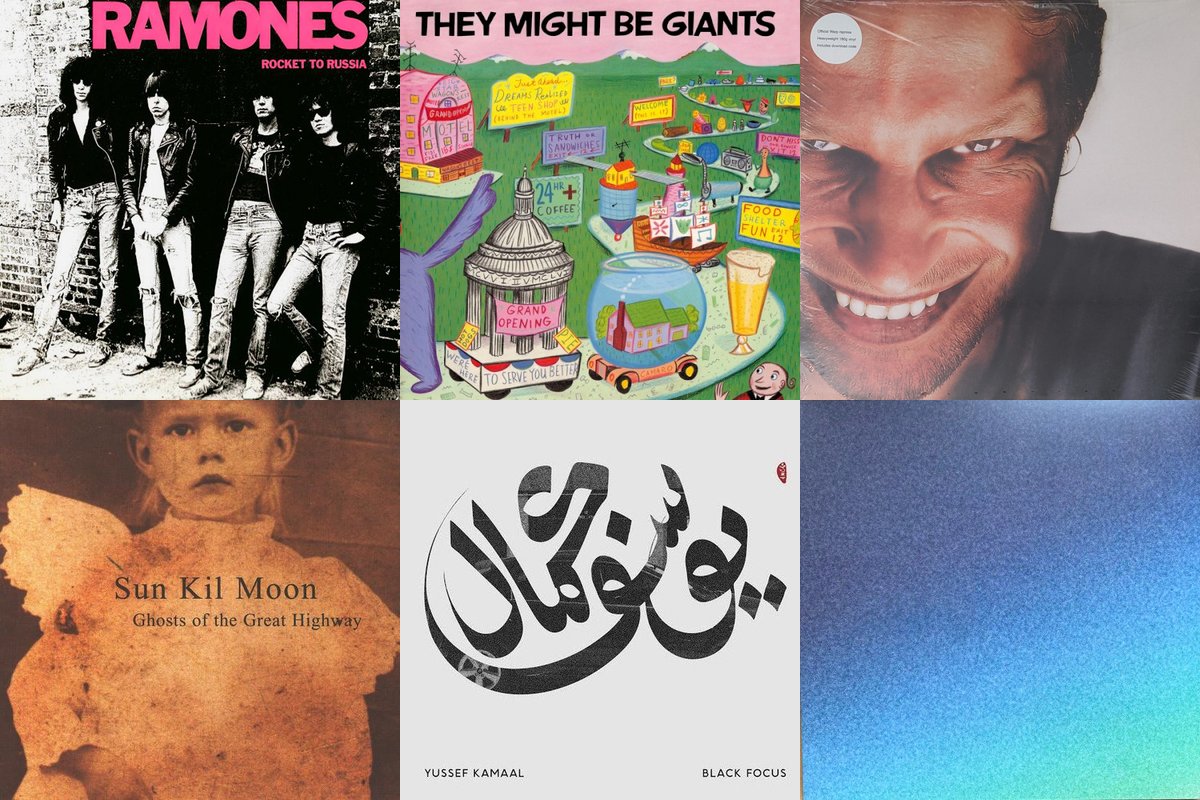 November 4th album covers: Rocket To Russia, They Might Be Giants, Richard D. James Album, Ghosts Of The Great Highway, Black Focus, Smithereens