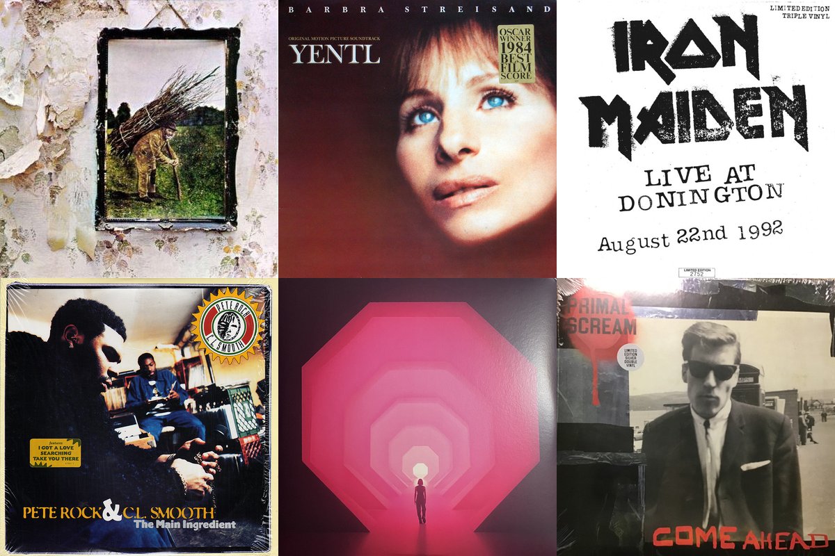November 8th album covers: Untitled, Yentl - Original Motion Picture Soundtrack, Live At Donington (August 22nd 1992), The Main Ingredient, Amnioverse, Come Ahead