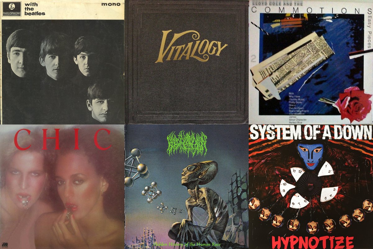 November 22nd album covers: With The Beatles, Vitalogy, Easy Pieces, Chic, Hidden History Of The Human Race, Hypnotize