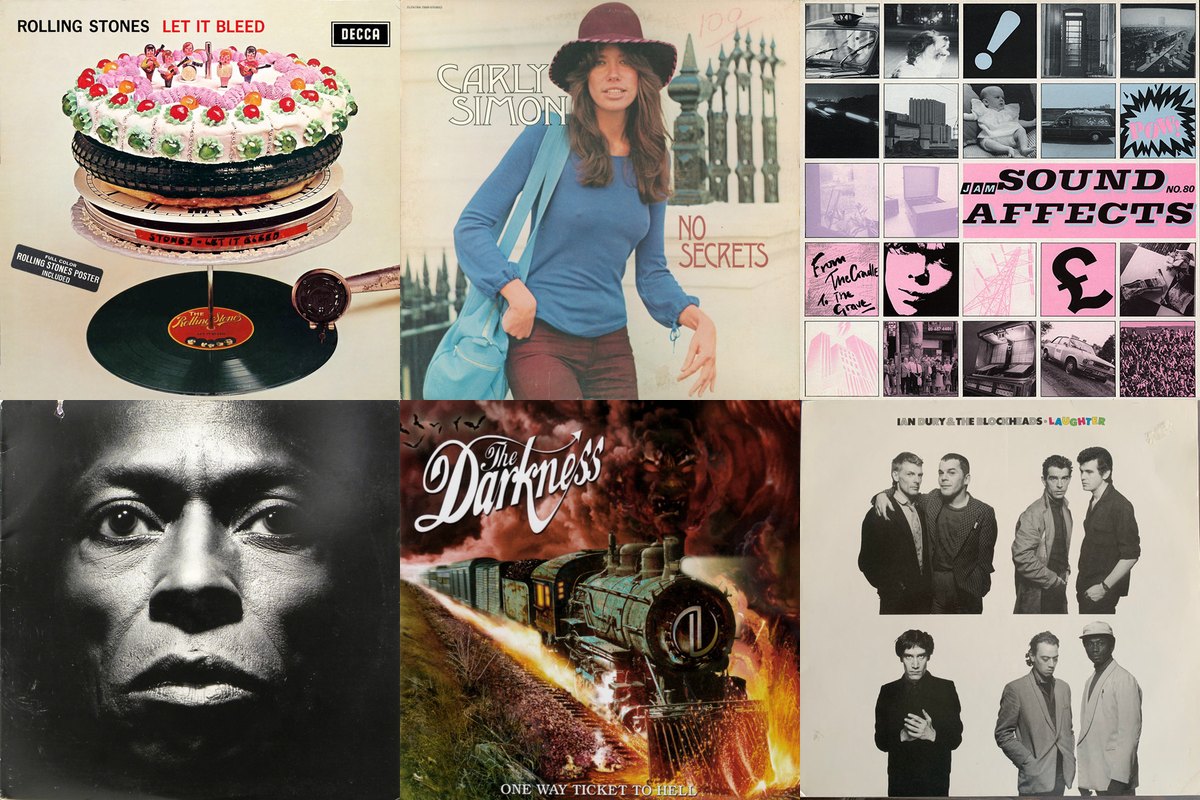 November 28th album covers: Let It Bleed, No Secrets, Sound Affects, Tutu, One Way Ticket To Hell ...And Back, Laughter
