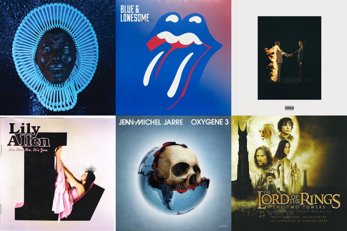 December 2nd album covers: Awaken, My Love!, Blue & Lonesome, Heroes & Villains, It's Not Me, It's You, Oxygene 3, The Lord Of The Rings: The Two Towers (Original Motion Picture Soundtrack)