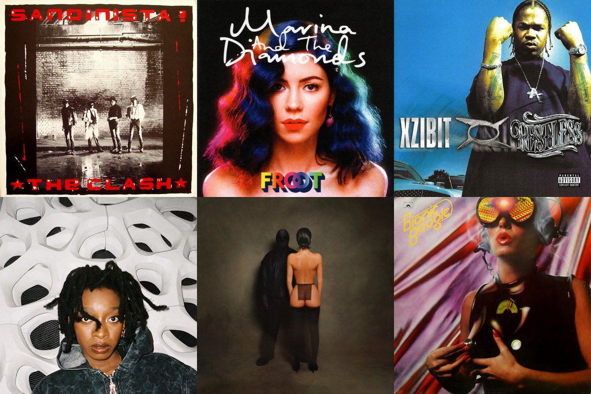 December 12th album covers: Sandinista!, Froot, Restless, No Thank You, Vultures 1, Bionic Boogie