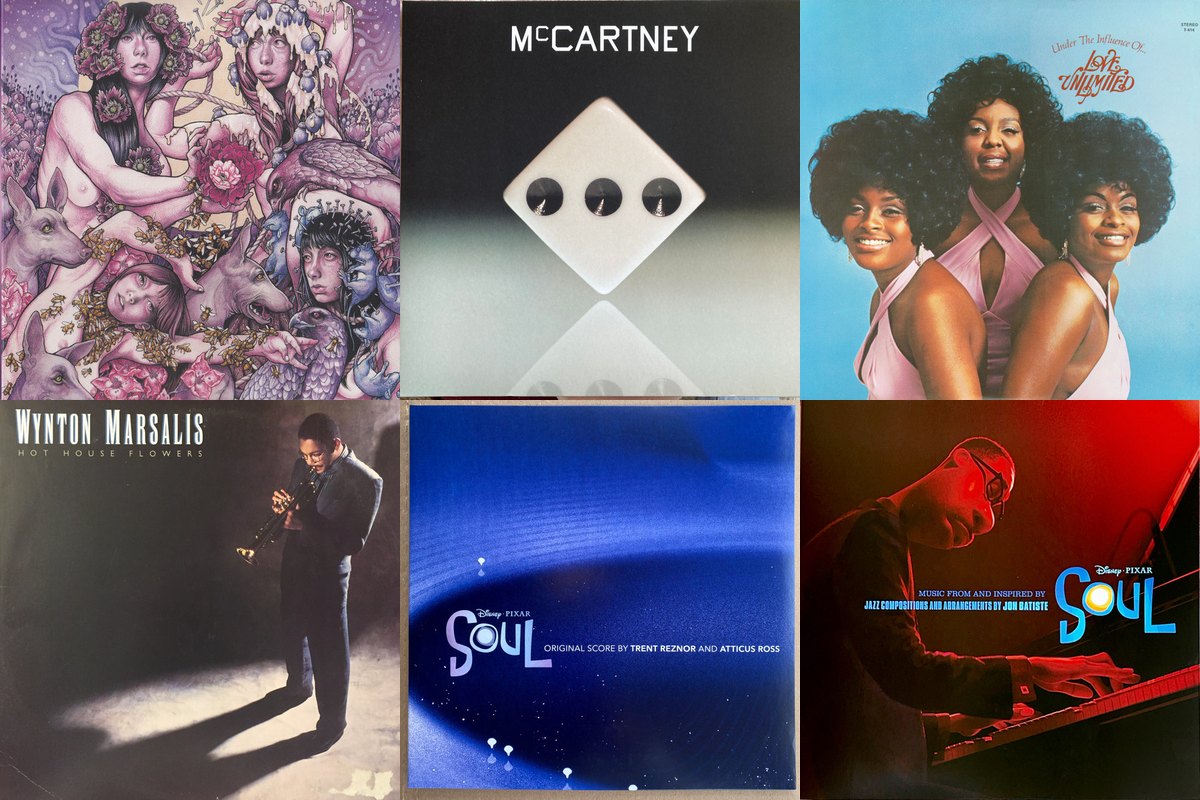 December 18th album covers: Purple, McCartney III, Under The Influence Of Love Unlimited, Hot House Flowers, Soul, Music From And Inspired By Disney Pixar "Soul"