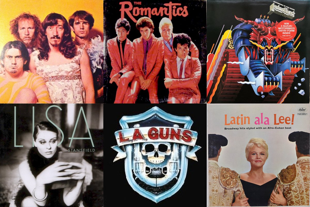 January 4th album covers: We're Only In It For The Money, The Romantics, Defenders Of The Faith, Lisa Stansfield, L.A. Guns, Latin Ala Lee!