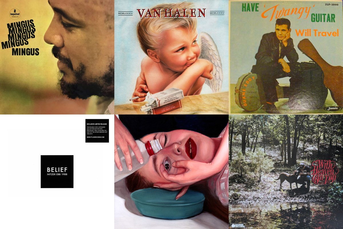 January 9th album covers: Mingus Mingus Mingus Mingus Mingus, 1984, Have 'Twangy' Guitar Will Travel, Belief, Secret Love, With Heaven On Top