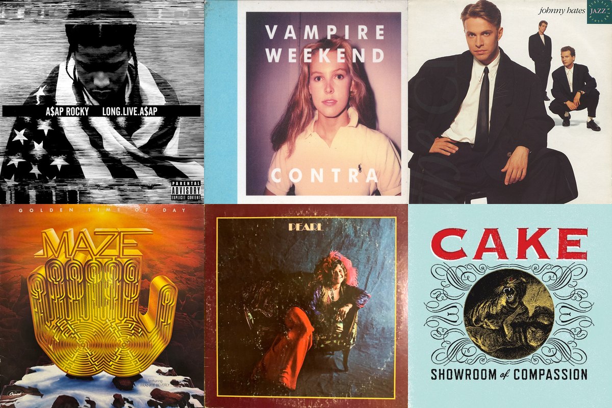 January 11th album covers: Long.Live.A$AP , Contra, Turn Back The Clock, Golden Time Of Day, Pearl, Showroom Of Compassion