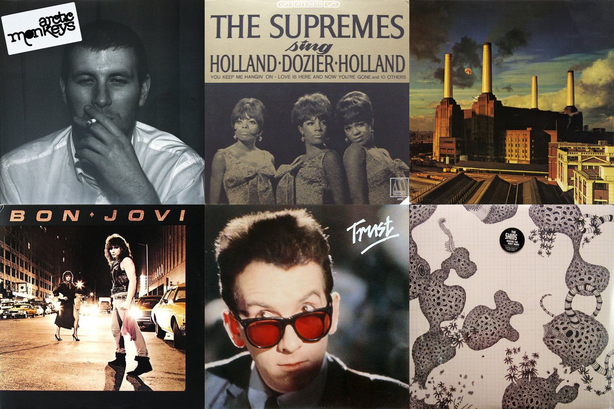 January 23rd album covers: Whatever People Say I Am, That's What I'm Not, The Supremes Sing Holland-Dozier-Holland, Animals, Bon Jovi, Trust, Wincing The Night Away