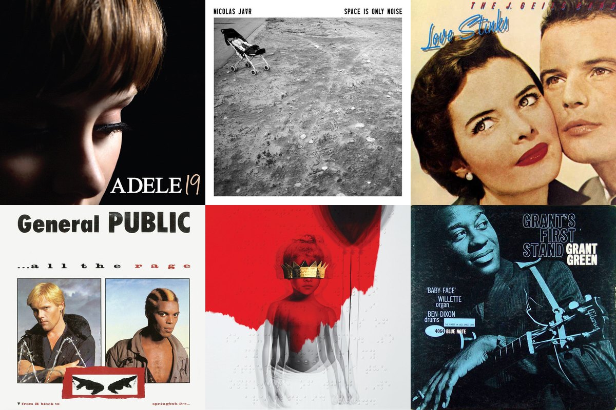 January 28th album covers: 19, Space Is Only Noise, Love Stinks, ...All The Rage, Anti, Grant's First Stand