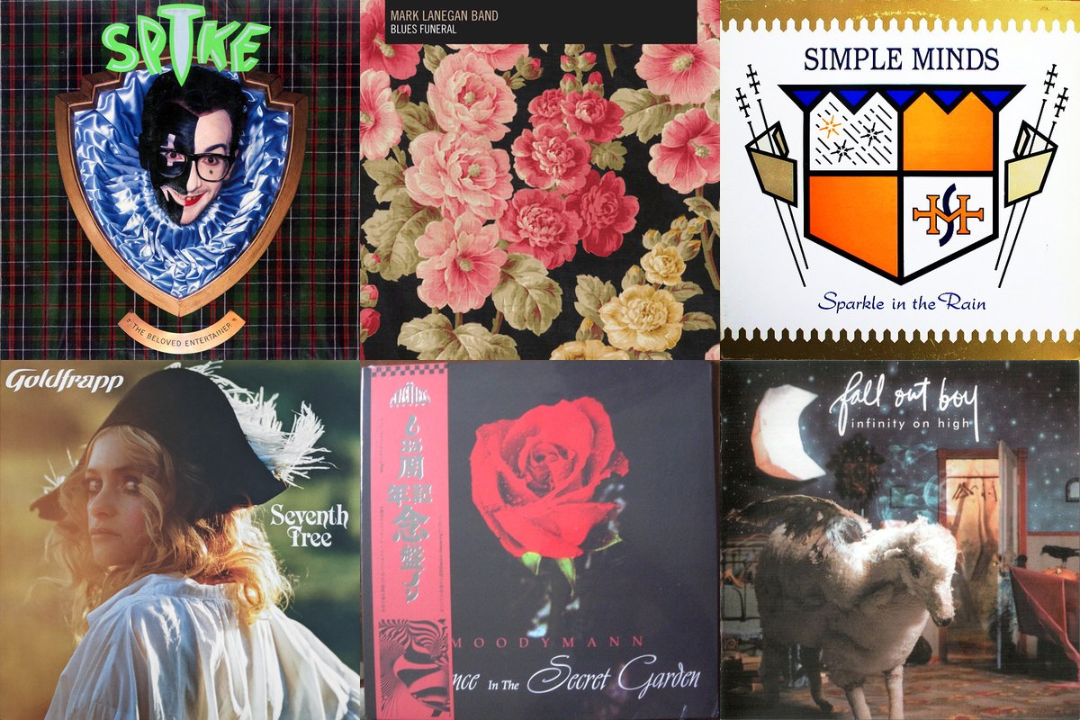 February 6th album covers: Spike, Blues Funeral, Sparkle In The Rain, Seventh Tree, Silence In The Secret Garden, Infinity On High