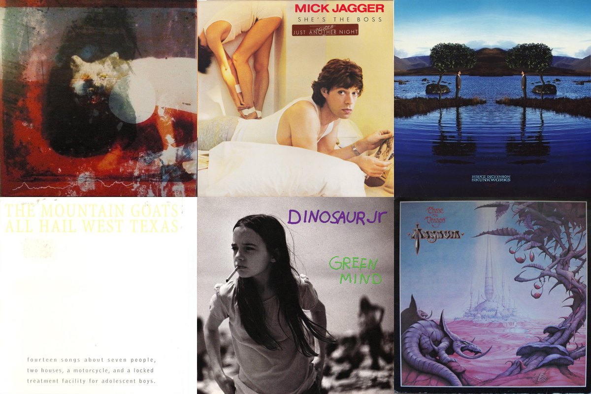 February 19th album covers: As The Love Continues , She's The Boss, Skunkworks, All Hail West Texas, Green Mind, Chase The Dragon