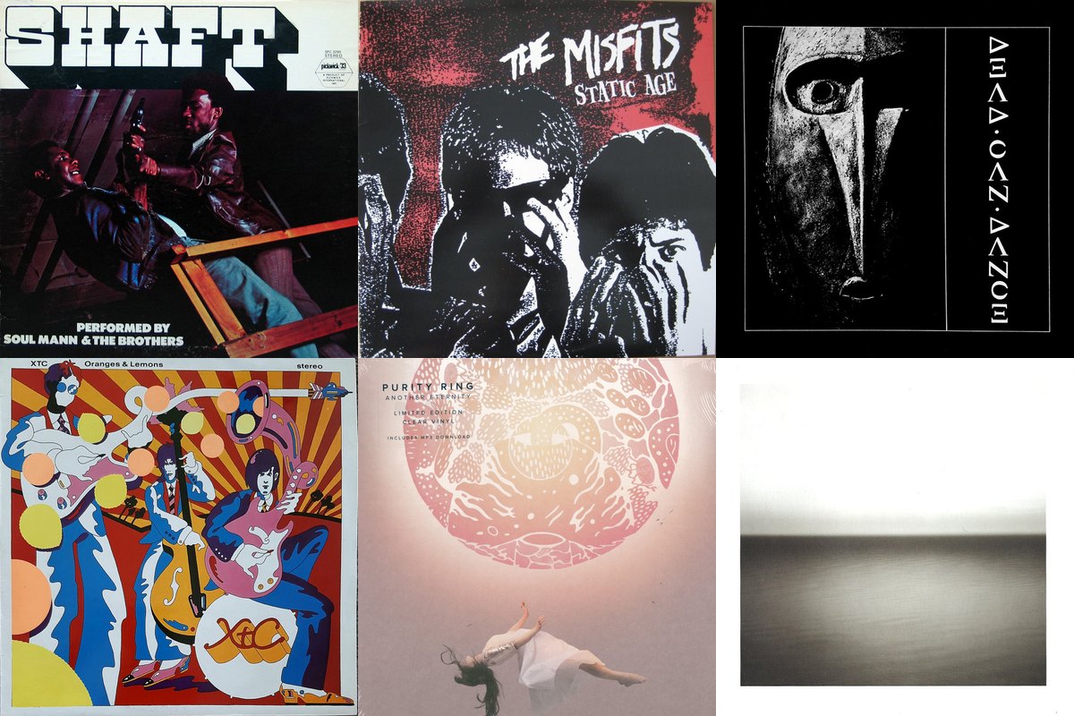 February 27th album covers: Shaft, Static Age, Dead Can Dance, Oranges & Lemons, Another Eternity, No Line On The Horizon