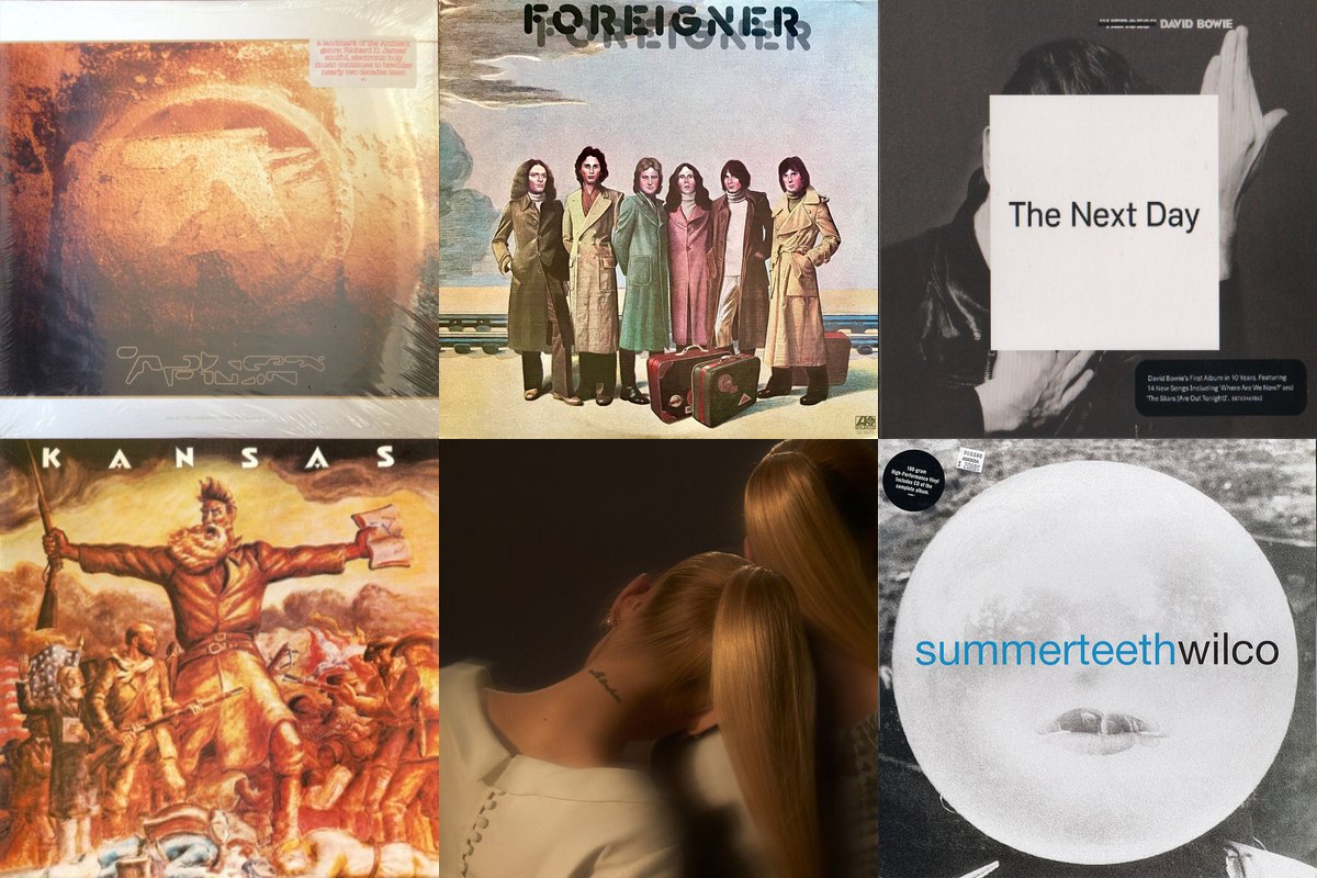 March 8th album covers: Selected Ambient Works Volume II, Foreigner, The Next Day, Kansas, Eternal Sunshine, Summerteeth