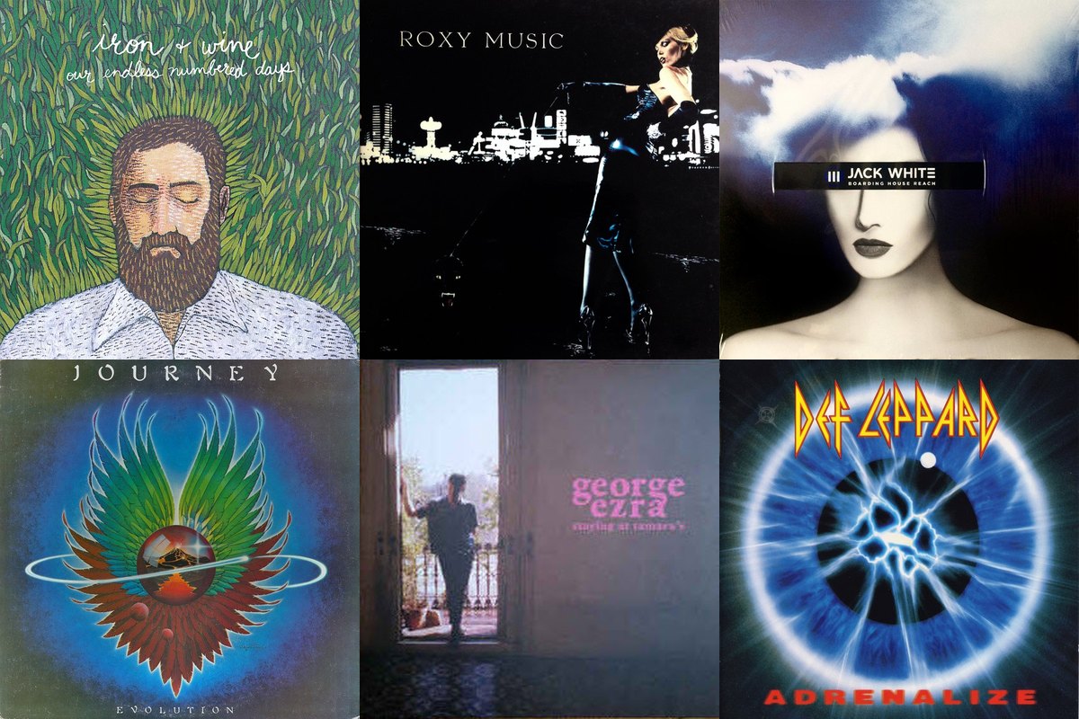 March 23rd album covers: Our Endless Numbered Days, For Your Pleasure, Boarding House Reach, Evolution, Staying At Tamara's, Adrenalize