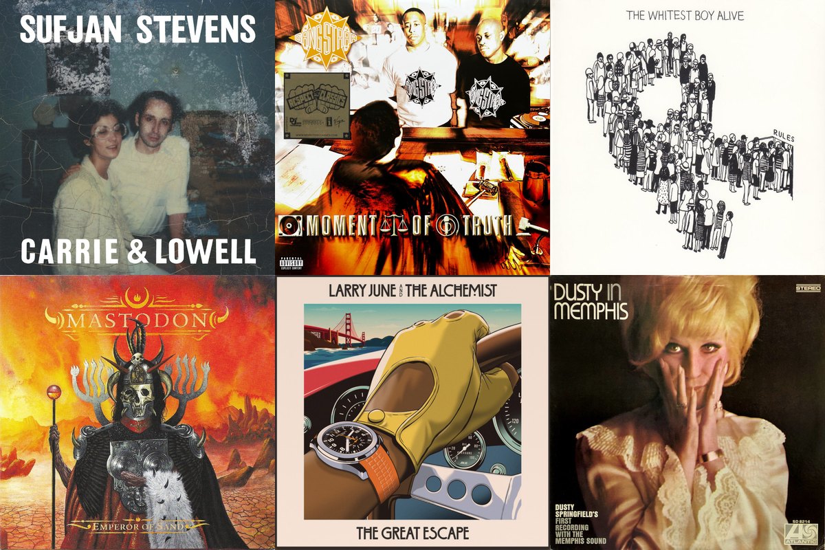 March 31st album covers: Carrie & Lowell, Moment Of Truth, Rules, Emperor Of Sand, The Great Escape , Dusty In Memphis