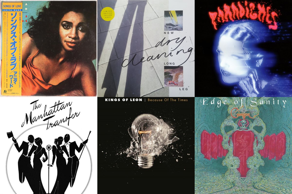April 2nd album covers: Songs of Love, New Long Leg, Paradigmes, The Manhattan Transfer, Because Of The Times, Crimson