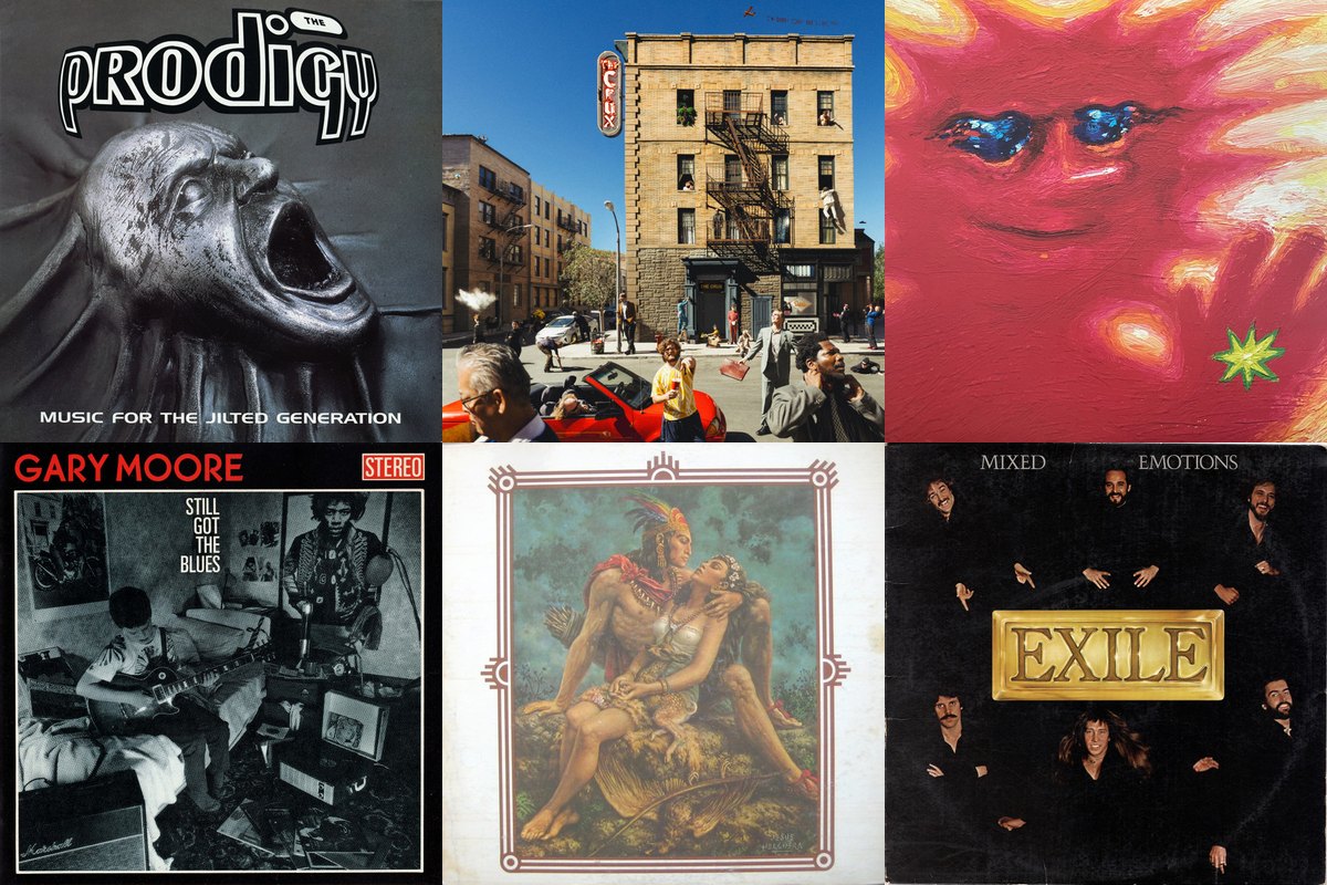 April 4th album covers: Music For The Jilted Generation, The Crux, Forever Howlong, Still Got The Blues, Malo, Mixed Emotions
