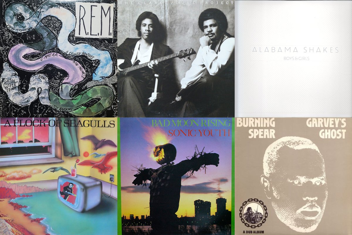 April 9th album covers: Reckoning, The Clarke / Duke Project, Boys & Girls, A Flock Of Seagulls, Bad Moon Rising, Garvey's Ghost