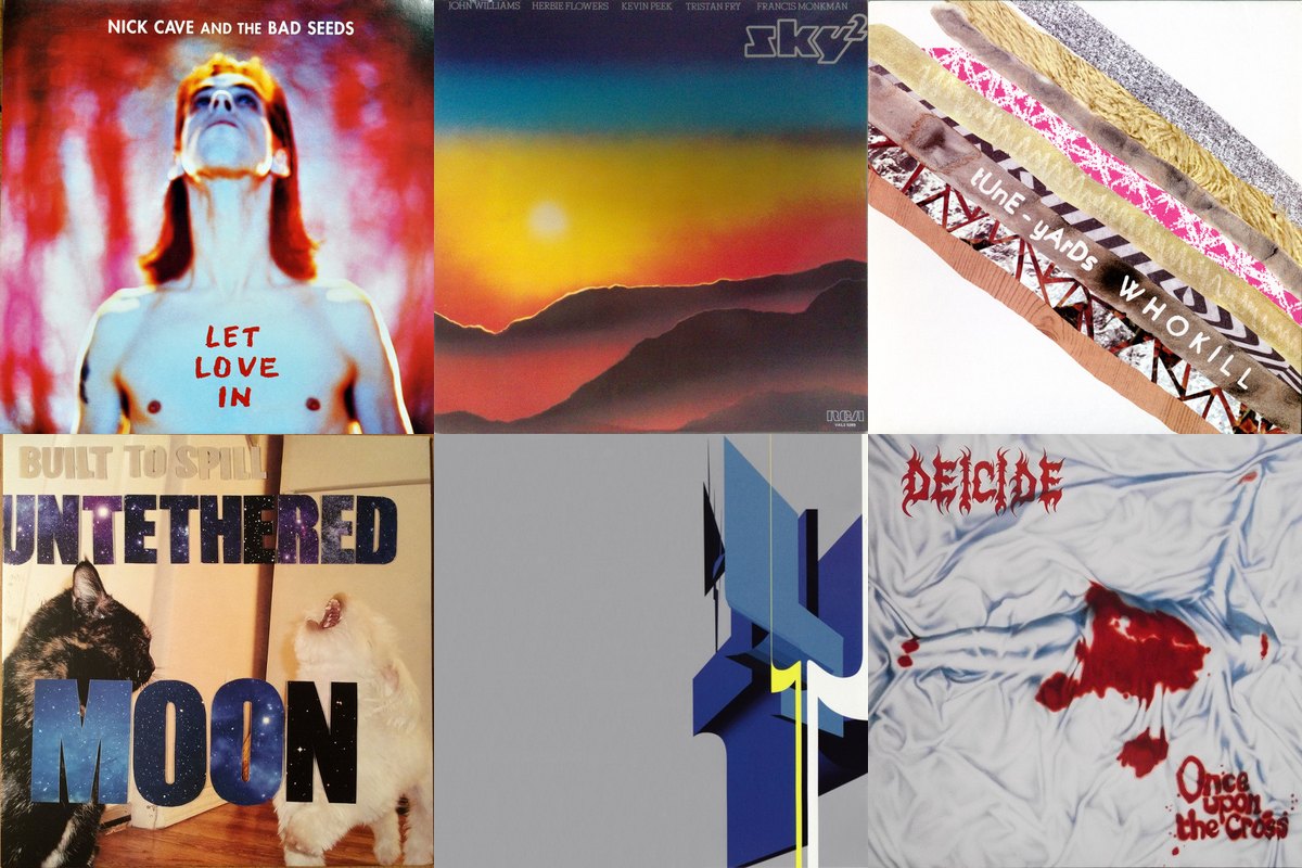 April 18th album covers: Let Love In, Sky 2, w h o k i l l, Untethered Moon, Untilted, Once Upon The Cross