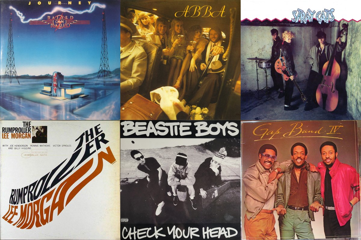 April 21st album covers: Raised On Radio, ABBA, Stray Cats, The Rumproller, Check Your Head, Gap Band IV