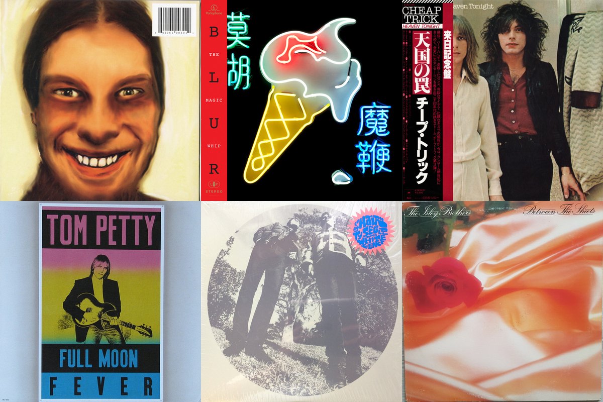 April 24th album covers: ...I Care Because You Do, The Magic Whip, Heaven Tonight, Full Moon Fever, Hair, Between The Sheets