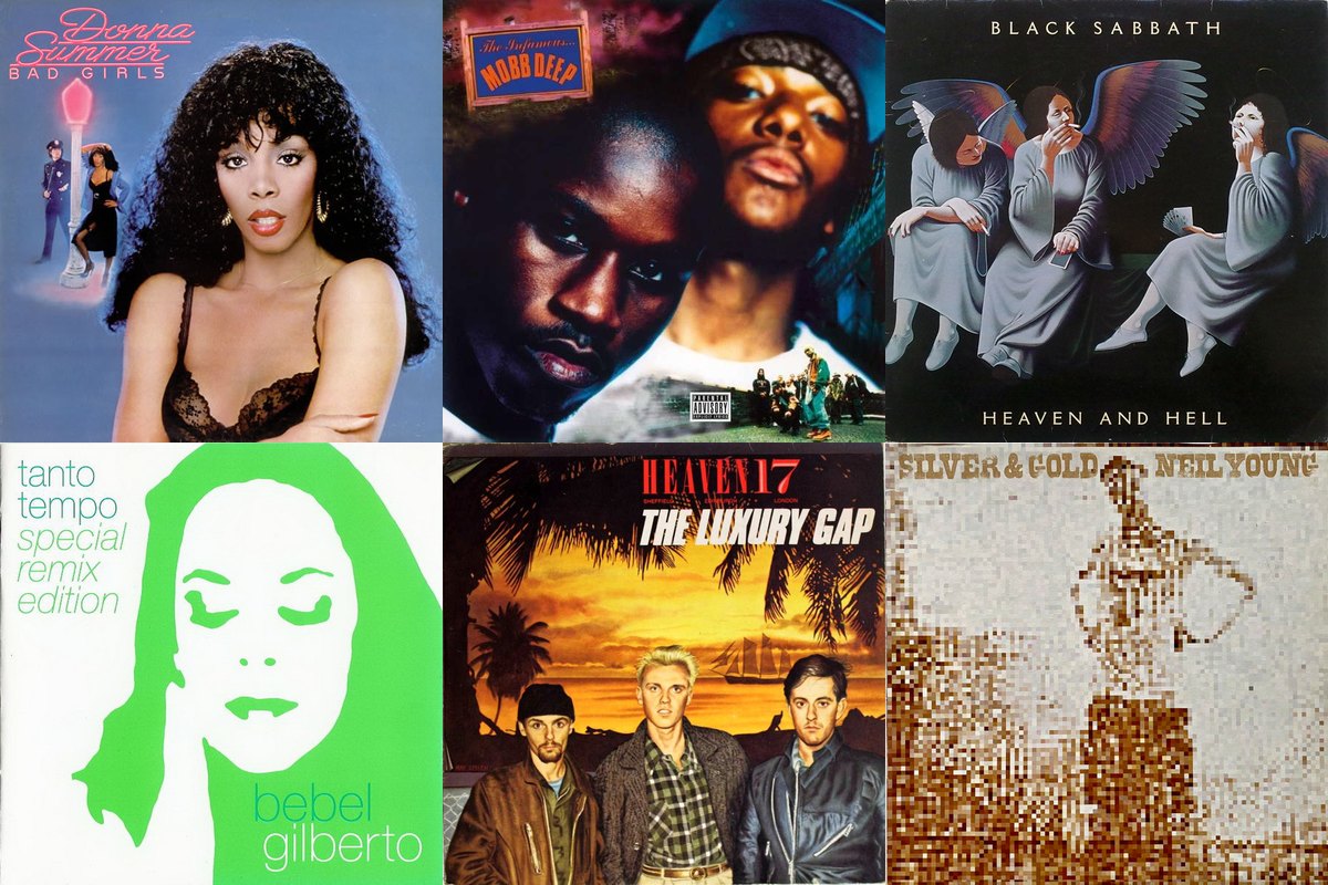 April 25th album covers: Bad Girls, The Infamous, Heaven And Hell, Tanto Tempo, The Luxury Gap, Silver & Gold