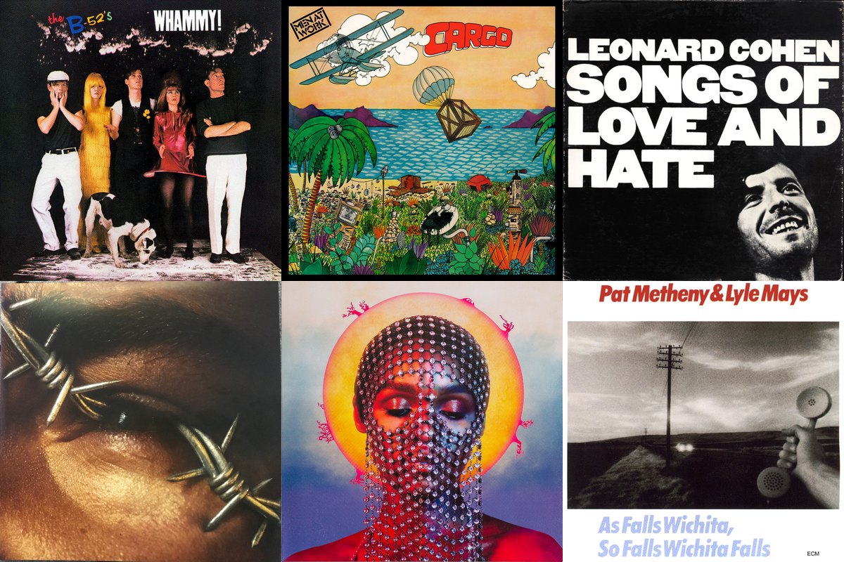 April 27th album covers: Whammy!, Cargo, Songs Of Love And Hate, Beerbongs & Bentleys, Dirty Computer, As Falls Wichita, So Falls Wichita Falls