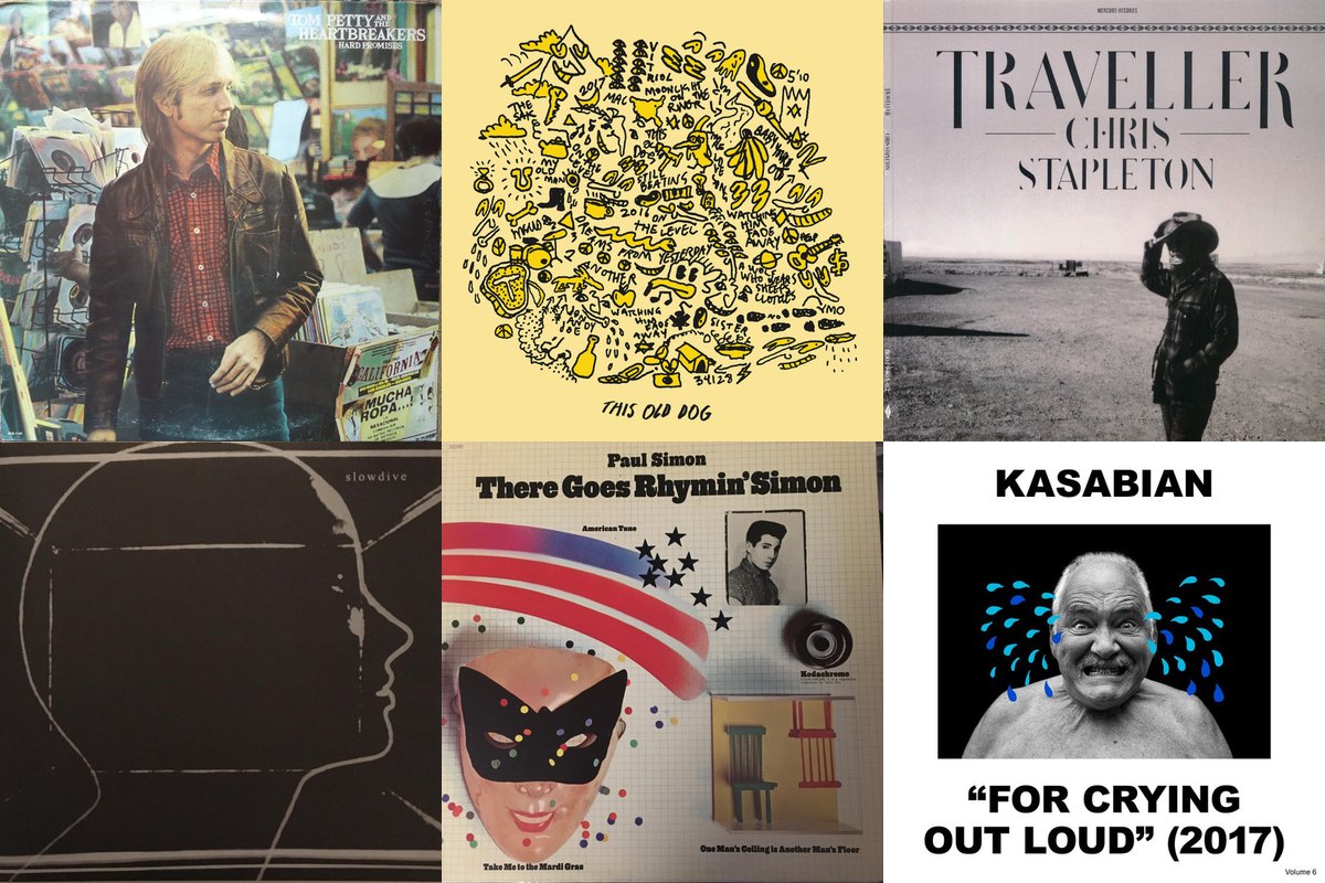 May 5th album covers: Hard Promises, This Old Dog, Traveller, Slowdive, There Goes Rhymin' Simon, For Crying Out Loud (2017)