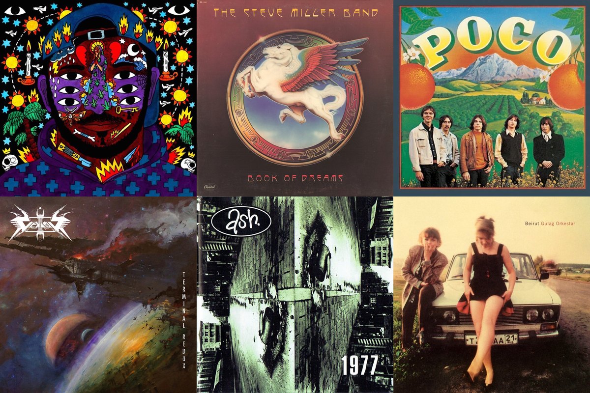 May 6th album covers: 99.9%, Book Of Dreams, Poco, Terminal Redux, 1977, Gulag Orkestar