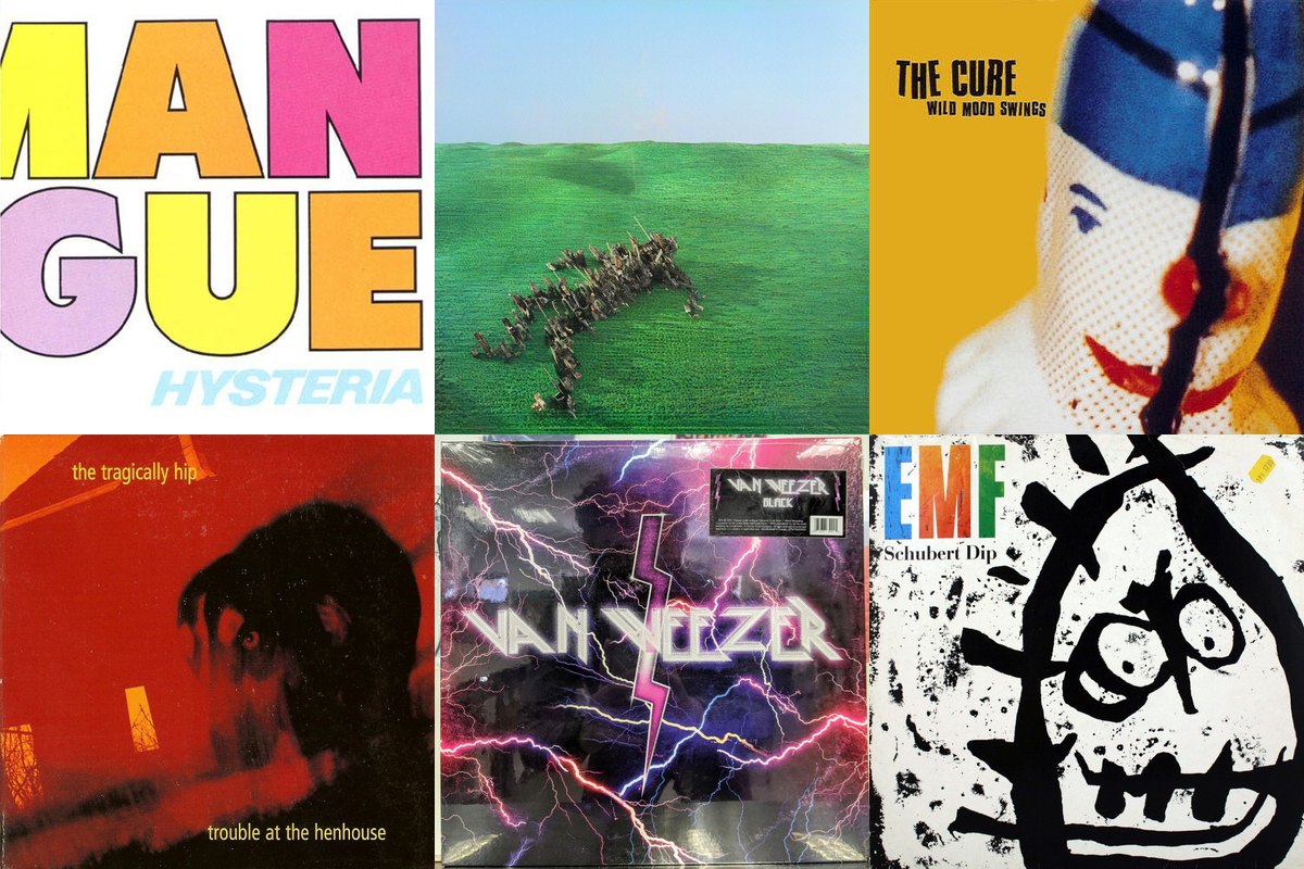 May 7th album covers: Hysteria, Bright Green Field, Wild Mood Swings, Trouble At The Henhouse, Van Weezer, Schubert Dip