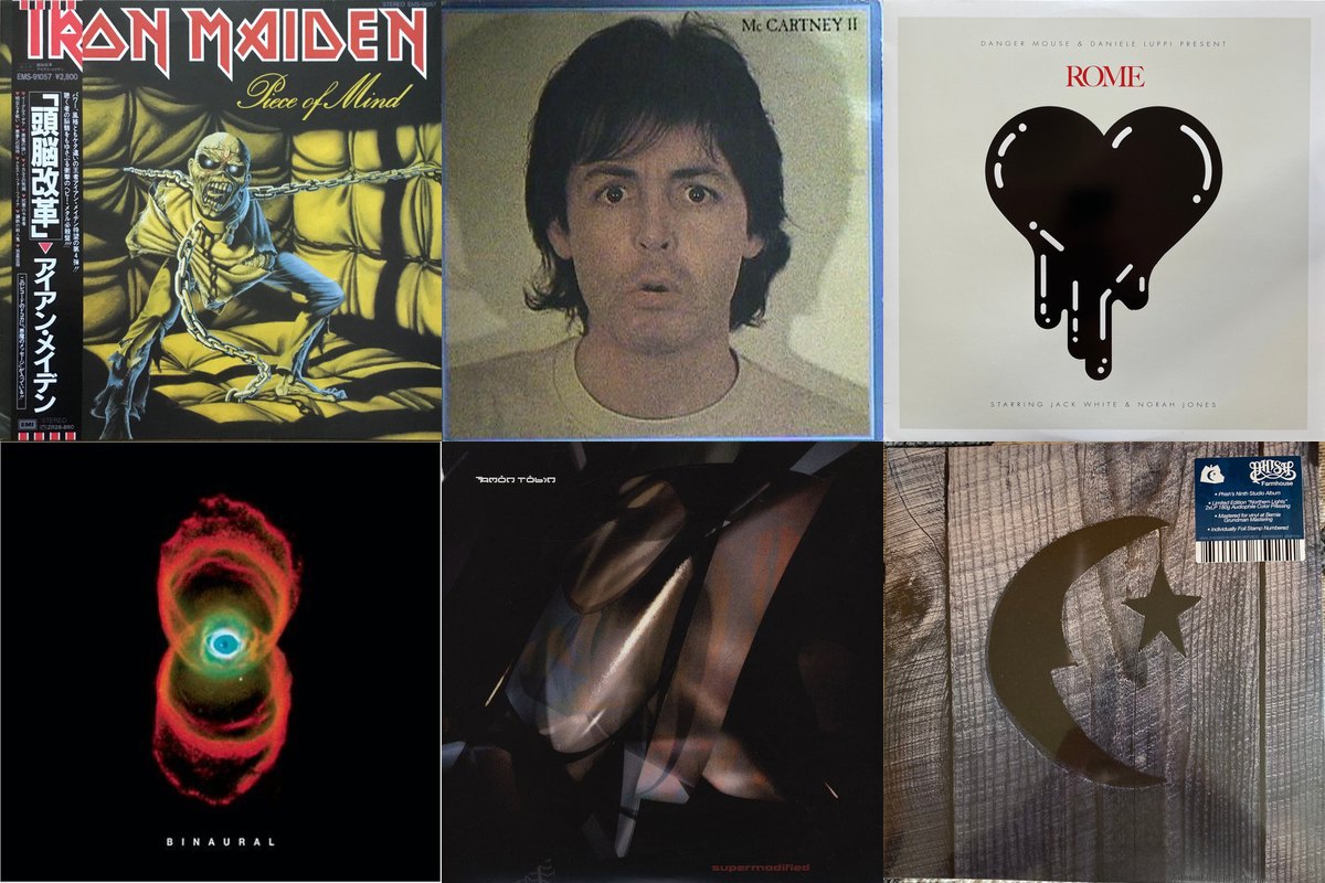 May 16th album covers: Piece Of Mind, McCartney II, Rome, Binaural, Supermodified, Farmhouse