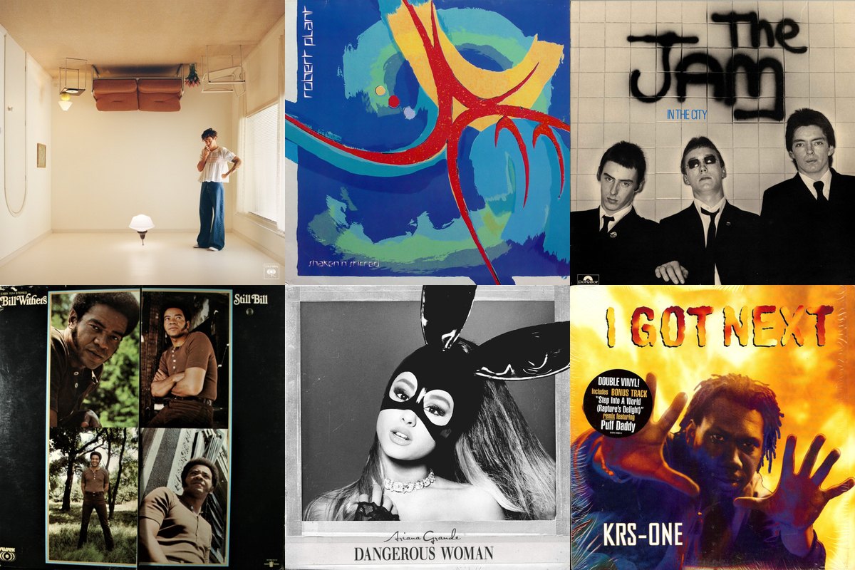 May 20th album covers: Harry’s House, Shaken 'N' Stirred, In The City, Still Bill, Dangerous Woman, I Got Next